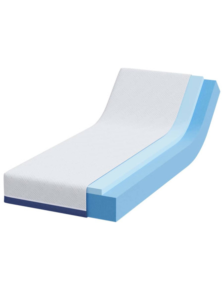 Materasso Bianco e Blu 70 x 200 cm Tessuto Jacquard