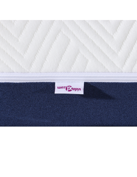 Materasso Bianco e Blu 80 x 200 cm Tessuto Jacquard