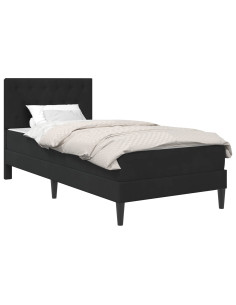 Struttura letto con materasso Nero 80 x 200 cm Velluto 2