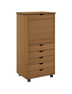Mobile con Ruote con ruota Marrone miele 53 x 39 x 103 cm 2