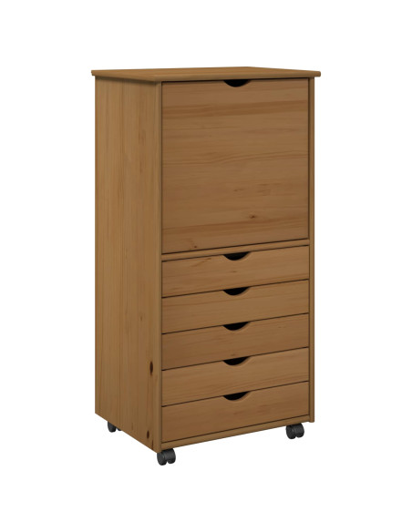 Mobile con Ruote con ruota Marrone miele 53 x 39 x 103 cm