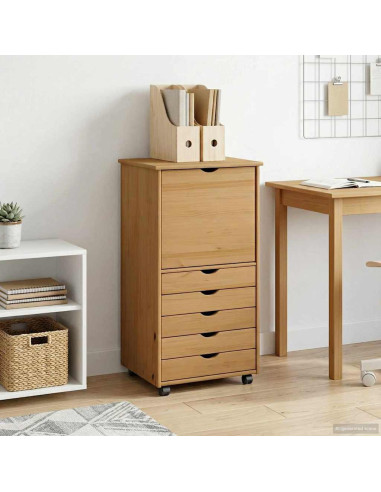 Mobile con Ruote con ruota Marrone miele 53 x 39 x 103 cm