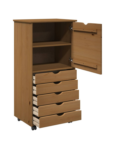 Mobile con Ruote con ruota Marrone miele 53 x 39 x 103 cm