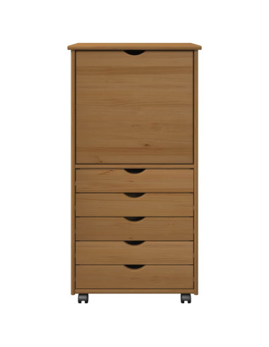 Mobile con Ruote con ruota Marrone miele 53 x 39 x 103 cm