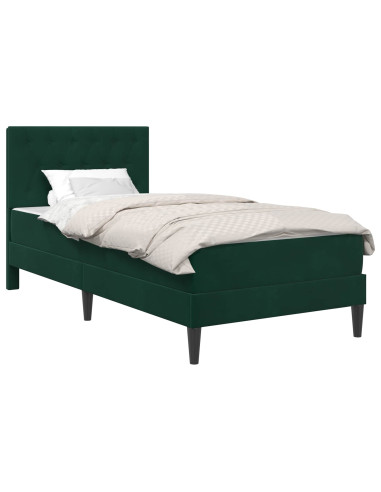 Struttura letto con materasso Verde Scuro 90 x 190 cm Velluto