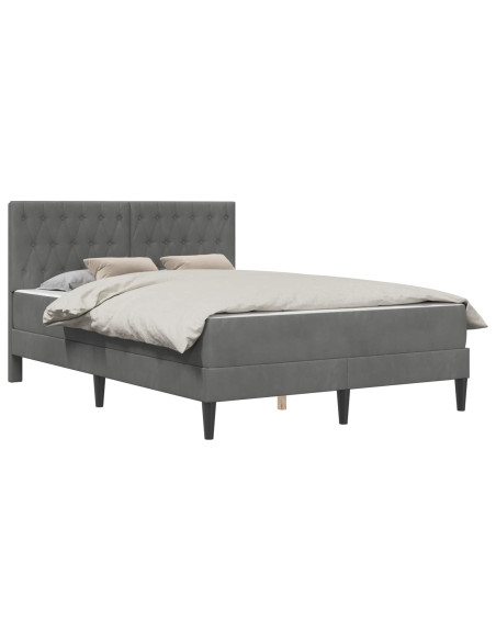 Struttura letto con materasso Grigio scuro 120 x 190 cm Velluto