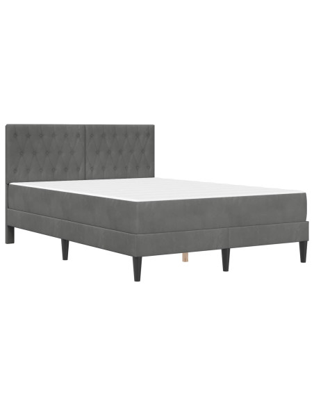 Struttura letto con materasso Grigio scuro 120 x 190 cm Velluto