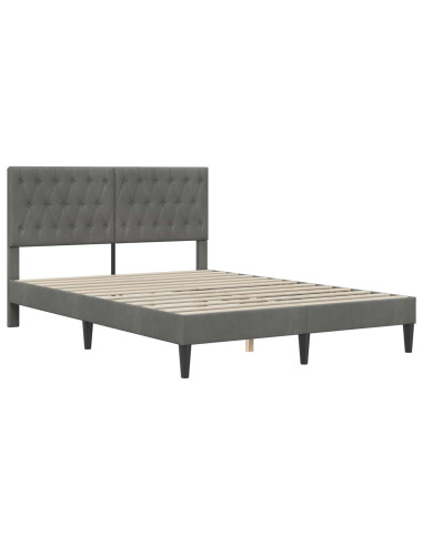 Struttura letto con materasso Grigio scuro 120 x 190 cm Velluto