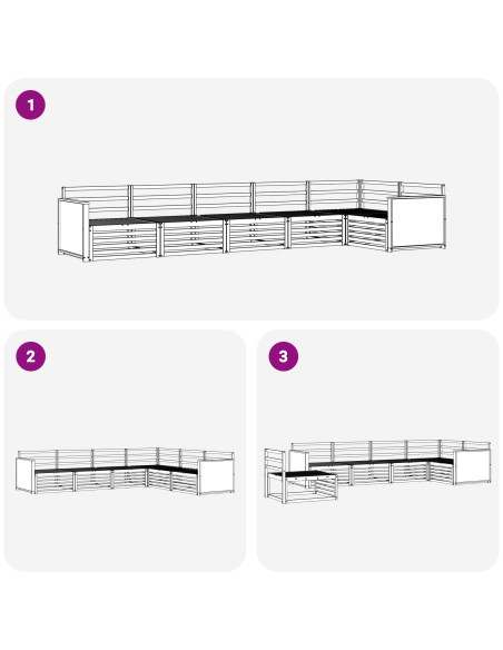 Set di divani da esterno 6 pcs Naturale