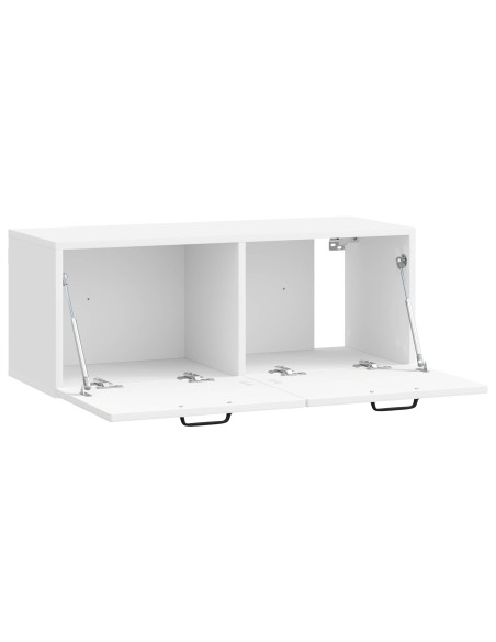 Mobile Porta TV da Muro Bianco Lucido 78,5 x 31 x 30 cm