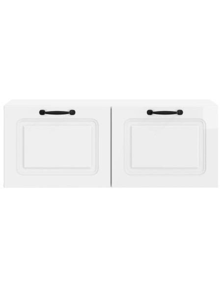 Mobile Porta TV da Muro Bianco Lucido 78,5 x 31 x 30 cm