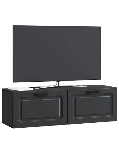 Mobile Porta TV da Muro Montaggio a parete Nero 98 x 31 x 30 cm