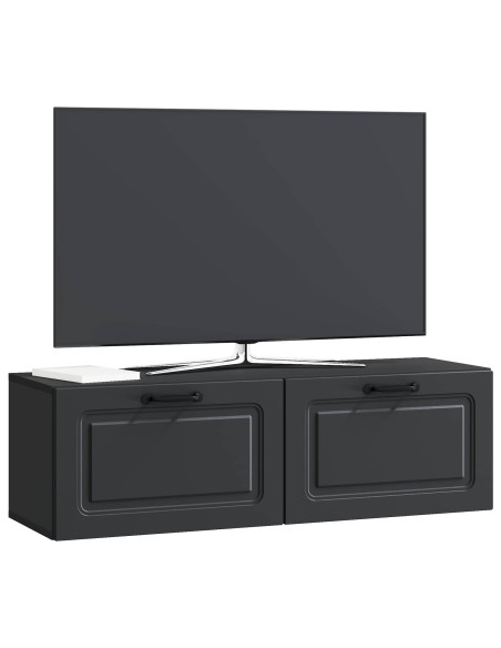 Mobile Porta TV da Muro Montaggio a parete Nero 98 x 31 x 30 cm