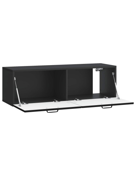 Mobile Porta TV da Muro Montaggio a parete Nero 98 x 31 x 30 cm