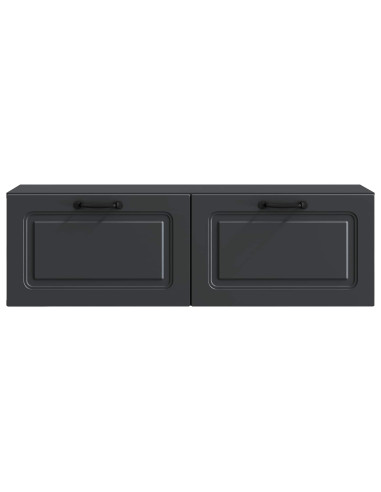 Mobile Porta TV da Muro Montaggio a parete Nero 98 x 31 x 30 cm