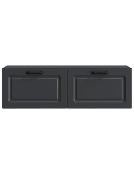 Mobile Porta TV da Muro Montaggio a parete Nero 98 x 31 x 30 cm