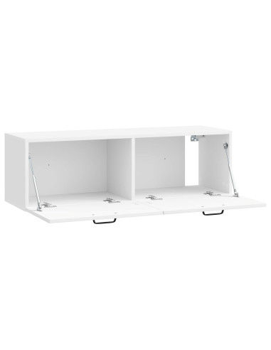 Mobile Porta TV da Muro Bianco Lucido 98 x 31 x 30 cm