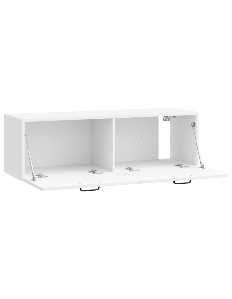 Mobile Porta TV da Muro Bianco Lucido 98 x 31 x 30 cm