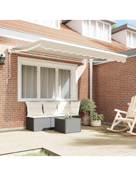 Tenda Retrattile Beige 350 x 200 cm Alluminio e Tessuto