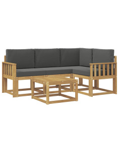 Set di divani da esterno con cuscino 5 pcs Bianco e Antracite 2