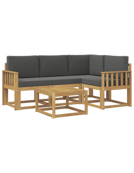 Set di divani da esterno con cuscino 5 pcs Bianco e Antracite