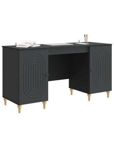 Scrivania Nero 142,5 x 50 x 75 cm Legno ingegnerizzato