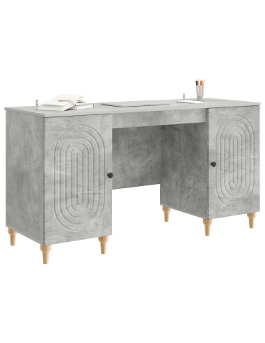 Scrivania con lo scaffale Grigio Cemento 142,5 x 50 x 75 cm