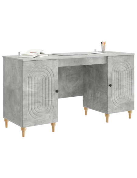 Scrivania con lo scaffale Grigio Cemento 142,5 x 50 x 75 cm
