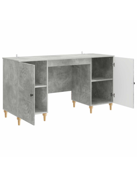 Scrivania con lo scaffale Grigio Cemento 142,5 x 50 x 75 cm