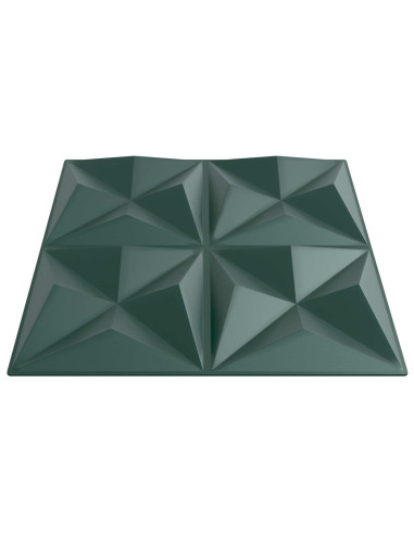 Pannelli da parete 12 pcs Verde Origami 50 x 50 cm Schiuma XPS