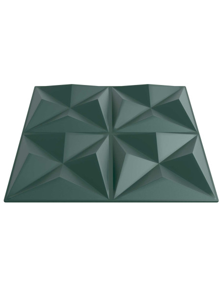 Pannelli da parete 12 pcs Verde Origami 50 x 50 cm Schiuma XPS