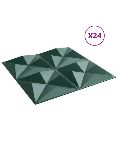 Pannelli da parete 24 pcs Verde Origami 50 x 50 cm Schiuma XPS