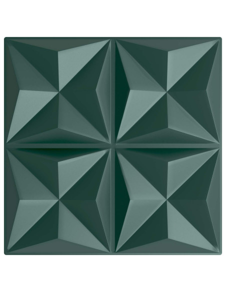 Pannelli da parete 24 pcs Verde Origami 50 x 50 cm Schiuma XPS