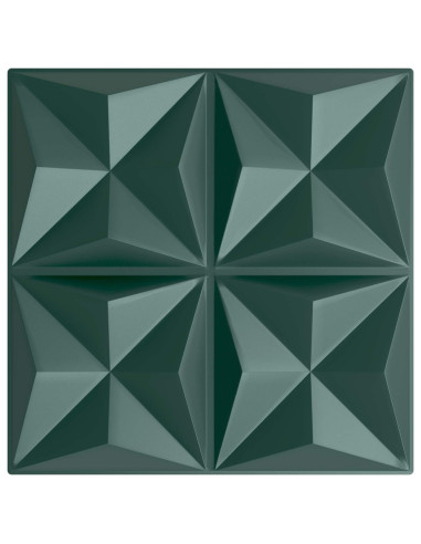 Pannelli da parete 48 pcs Verde Origami 50 x 50 cm Schiuma XPS