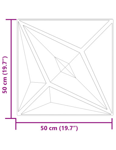 Pannelli da parete 12 pcs Grigio Stella 50 x 50 cm Schiuma XPS