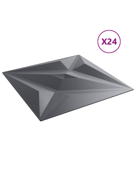 Pannelli da parete 24 pcs Grigio Stella 50 x 50 cm Schiuma XPS