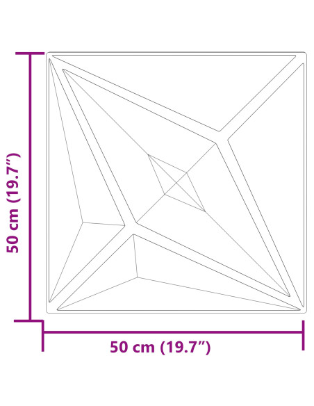 Pannelli da parete 24 pcs Grigio Stella 50 x 50 cm Schiuma XPS