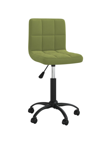Sedia da Ufficio Girevole Verde Chiaro in Velluto