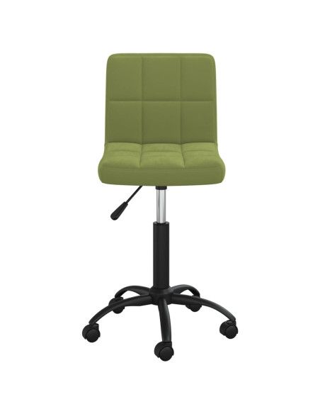 Sedia da Ufficio Girevole Verde Chiaro in Velluto