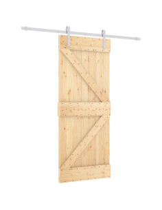 Porta scorrevole Naturale e Bianco 85 x 210 cm 2