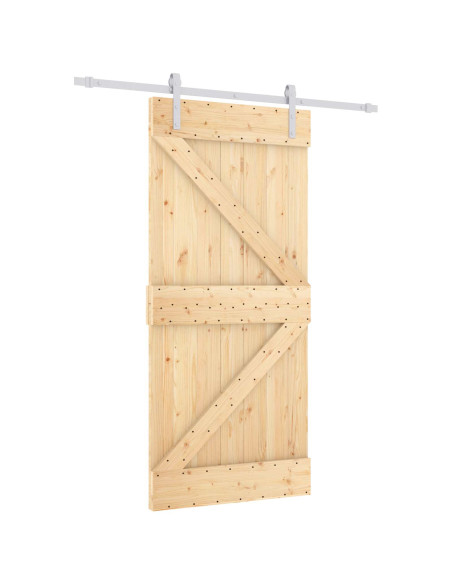 Porta scorrevole Naturale e Bianco 90 x 210 cm