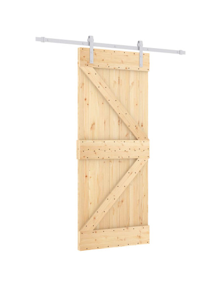 Porta scorrevole Naturale e Bianco 80 x 210 cm