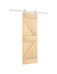Porta scorrevole Naturale e Bianco 70 x 210 cm 2