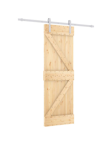 Porta scorrevole Naturale e Bianco 70 x 210 cm