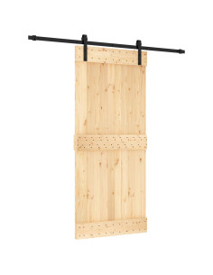 Porta scorrevole Naturale e Nero 90 x 210 cm 2