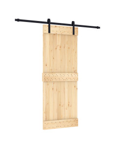 Porta scorrevole Naturale e Nero 80 x 210 cm 2