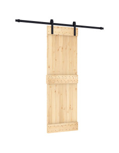 Porta scorrevole Naturale e Nero 70 x 210 cm 2