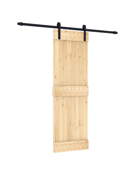 Porta scorrevole Naturale e Nero 70 x 210 cm