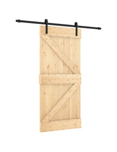 Porta scorrevole Naturale e Nero 95 x 210 cm 2