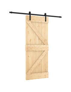 Porta scorrevole Naturale e Nero 85 x 210 cm 2